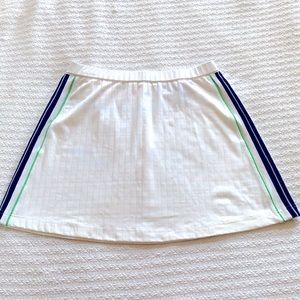 Bolle White Mini Skirt with Blue and Green Stripes